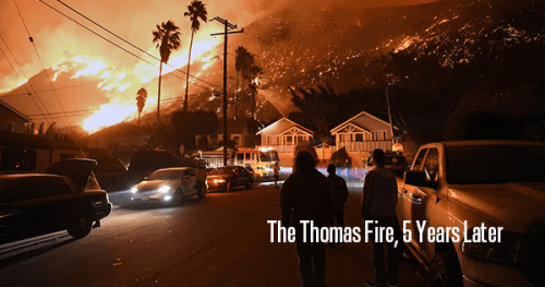 Residents watch the Thomas Fire Anniversary